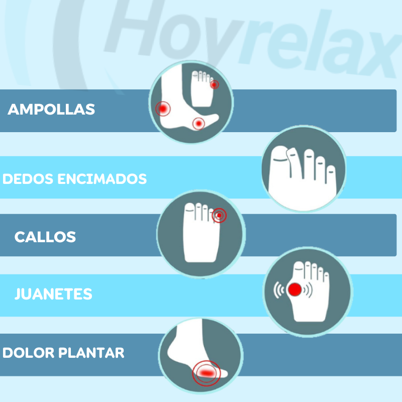 Almohadillas terapéuticas con separador de dedos Hoyrelax más 2 unidades gratuitas